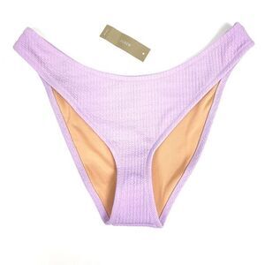 J.‎ Crew Textured Curved Waist Cheeky Bikini Swim Bottom Large Lavender Pink NWT